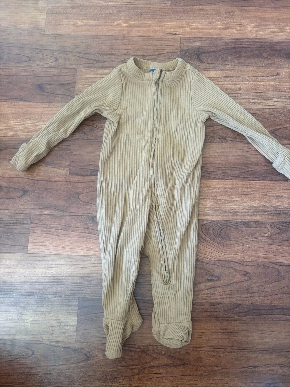 Old Navy Ribbed Footed One-Piece in Beige-Tan